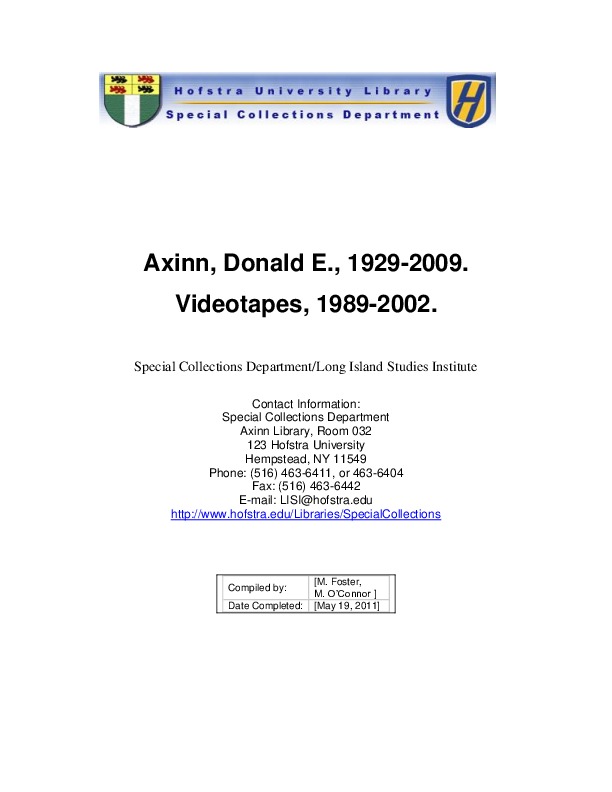 Finding Aid - Axinn, Donald E. Videotapes.pdf