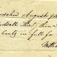 John C. Birdsall receipt for purchase of ashes from William Baldwin, 1837.jpg