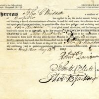 John C. Birdsall Liquor License, 1833.jpg