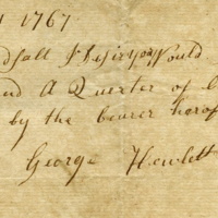 Joseph Birdsall business note from George Hewlett, 1767.jpg