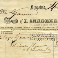 William Garner, Sr., receipt for purchase of guano from Snedeker & Co., Dealers in Dry Goods, Ready Made Clothing, etc., 1862.jpg