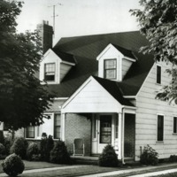 Exterior front view of the home of Eunice and Bernard Fixler (Hofstra University Class of 1941)