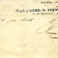 John C. Birdsall receipt for purchase of silk from Alex T. Stewart and Co., 1842.jpg