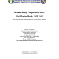 Brower Realty Corporation Stock Certificates Book Collection Finding Aid