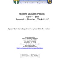 Richard Jackson Papers Collection Finding Aid