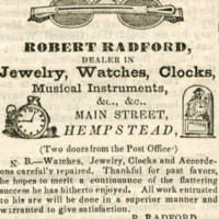 Advertisement for Robert Radford, Dealer in Jewelry, Watches, Clocks, etc., Feb. 12, 1859.jpg