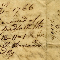 Joseph Birdsall promise to pay note and receipt from George Youngs-2, 1765, 1766.jpg