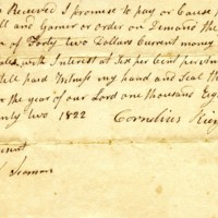 Birdsall & Garner promise to pay note from Cornelius Rierson, 1822.jpg