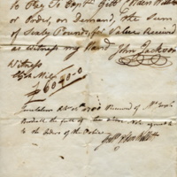 John Jackson promise to pay to Capt. Gilbert Colden Willett-1, 1780.jpg