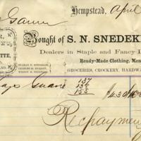 William Garner, Sr. receipt for purchase of guano from S.N. Snedeker & Co., Dealers in Staple and Fancy Dry Goods, etc., 1864.jpg