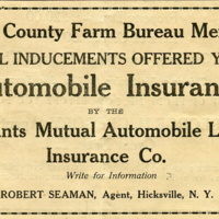 Advertisement for the Merchants Mutual Automobile Liability Insurance Co., Robert Seaman, Agent, Hicksville, N.Y. June 1919.jpg