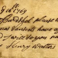 Joseph Birdsall business note from Henry Walters, 1769.jpg