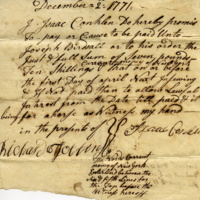 Joseph Birdsall promise to pay note from Isaac Conklin for the purchase of a horse, 1771.jpg