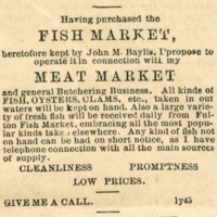 Advertisement for George T. Thorne's meat and fish markets, May 8, 1886.jpg