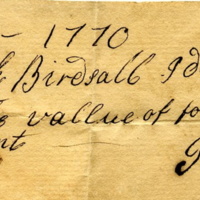 Joseph Birdsall business note from John Cornelius, 1770.jpg