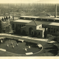 Aerial view of Building #1  at the RCA Radio Central facility.