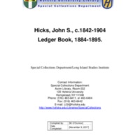 Hicks, John S., c.1842-1904 Ledger Book Collection Finding Aid.pdf