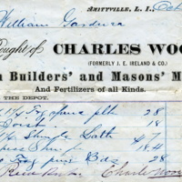 Caroline E. Garner, receipt for purchase of building materials from Charles Wood, 1875.jpg