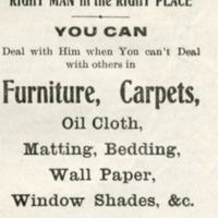 Advertisement for Wilbur Pearsall, dealer in furniture, matting, bedding, etc., Mar. 6, 1908 .jpg