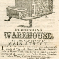 Advertisement for Thomas Welch's furnish warehouse, May 3, 1851.jpg