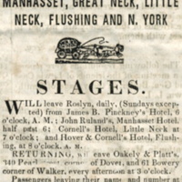 Advertisement for a Roslyn to New York City stagecoach, Thomas Cornwell, proprietor, Aug. 24, 1848.jpg