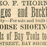 Advertisement for carriages and buckboards, for sale and built to order, by George F. Thorne, Dec. 21, 1885.jpg