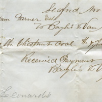 William Garner, Sr., (estate), receipt for purchase of coal from Baylis & Van Nostrand, 1873.jpg