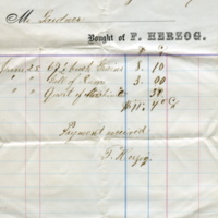 Mr. Gardner receipt for purchase of grain, rum, and machine oil from F. Herzog, 1870.jpg