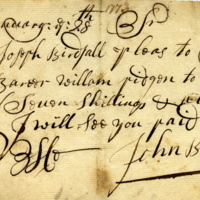 Joseph Birdsall business note from John Birdsall, 1773.jpg