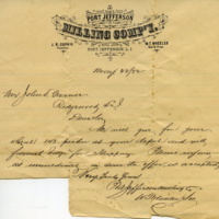 John B. Garner letter from the Port Jefferson Milling Co., 1882.jpg