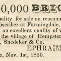 Advertisement for sale of bricks made at the kiln of Ephraim Smith, Apr. 26, 1851.jpg