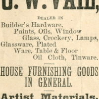 Advertisement for the general store of C.W. Vail, Dec. 21 , 1885.jpg