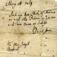 Joseph Birdsall business note from David Jones, 1769.jpg