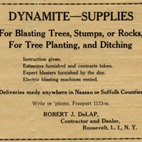 Advertisement for dynamite and supplies, Robert DeLap, Contractor, Dealer, June 1919.jpg