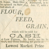 Advertisement for Elkanah Soper's feed store, May 2, 1885.jpg