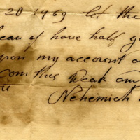 Joseph Birdsall business note from Nehemiah Deane, 1769.jpg